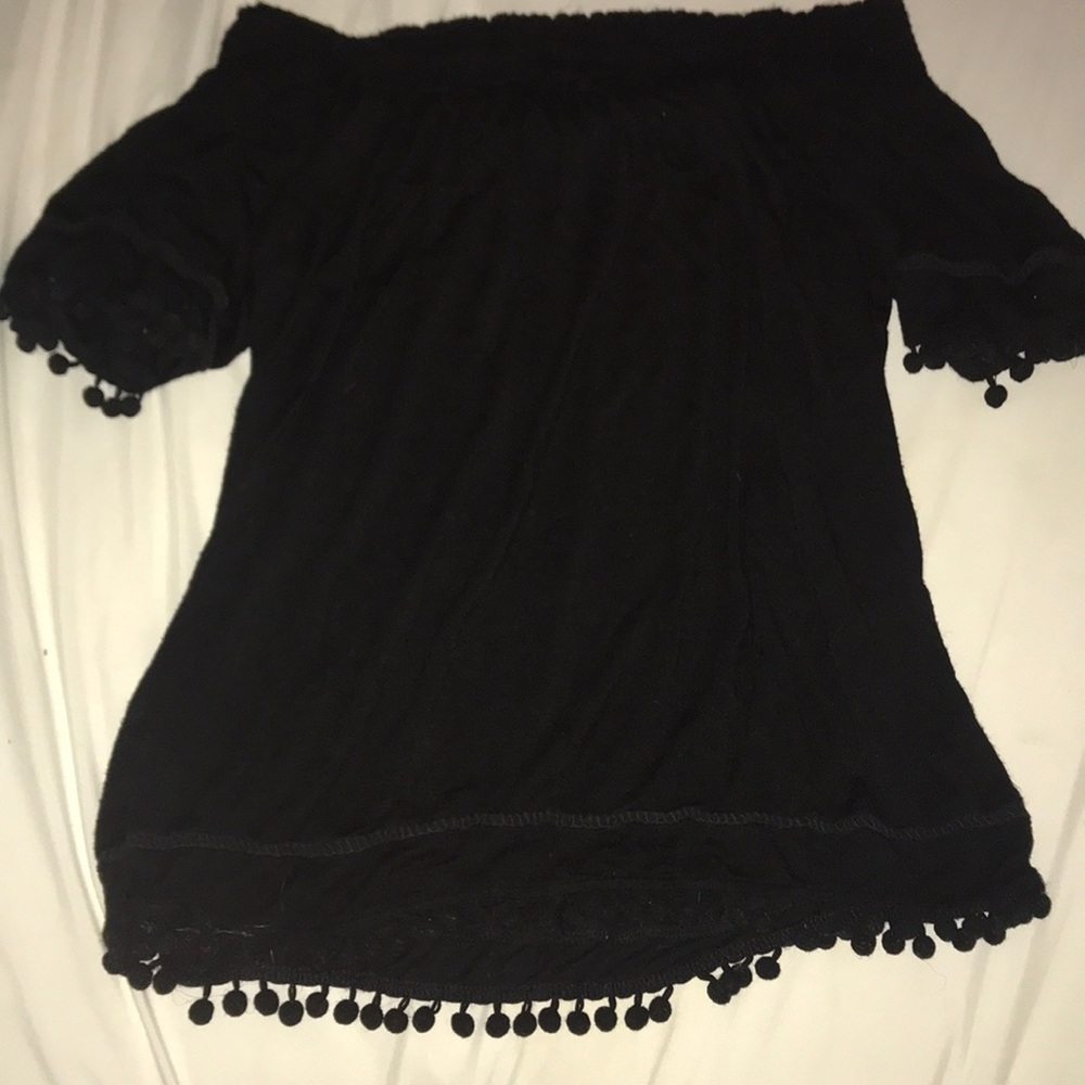 Black off the shoulder top
